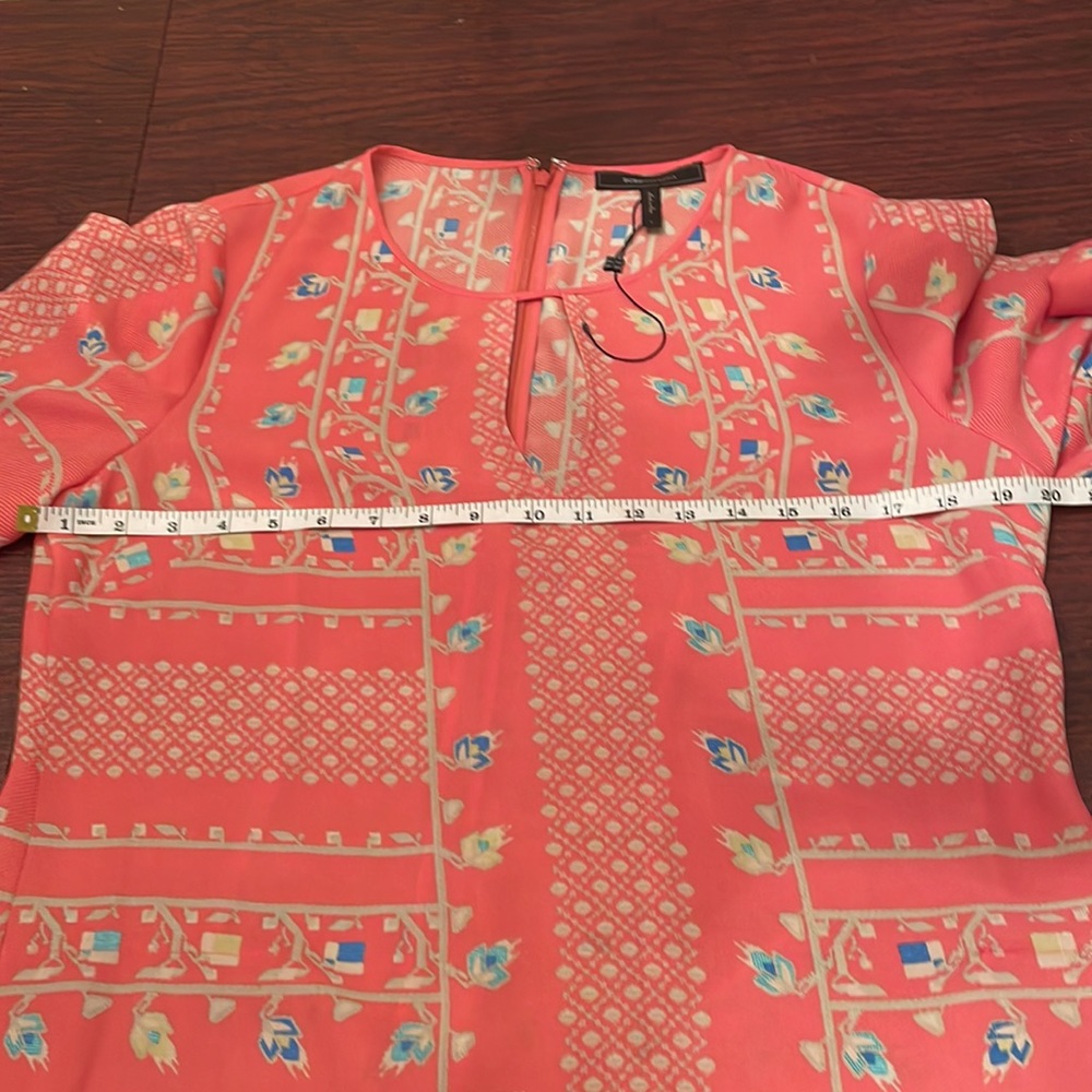 NWOT BCBGMaxAzria Peach Floral Dress - Picture 8 of 11